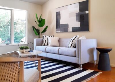 Living Room of a Staged Home at 971 S Clover Avenue, San Jose, CA