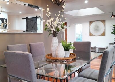 Dining Table of a Staged Home at 18301 Vanderbilt Drive, Saratoga, CA