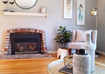 Living Room with Fireplace of a Staged Home at 1035 Johnson Avenue, San Jose, CA