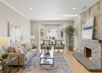 Family Room of a Staged Home at 79 Cliffside Drive, Daly City, California