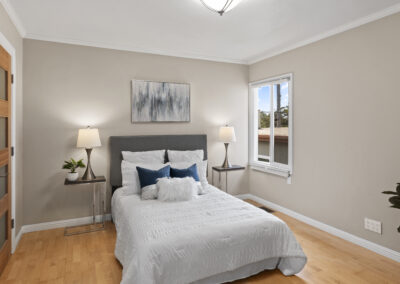 Bedroom of a Staged Home at 79 Cliffside Drive, Daly City, California